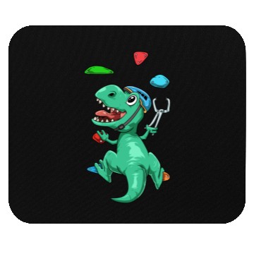 Discover Funny T-Rex Bouldering and Rock Climbing Gift Mouse Pads