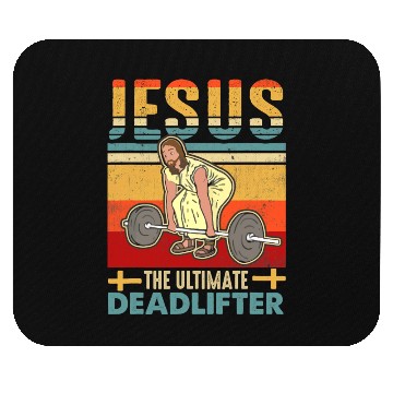 Discover Vintage Jesus The Ultimate Deadlifter Mouse Pads