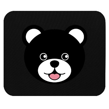 Discover Cute Black Teddy Bear Face Mouse Pads