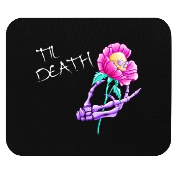 Discover Til Death Valentine Skeleton Hand Skull Flower Mouse Pads
