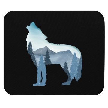 Discover Alpha Wolf Art - Nature Background Mouse Pads