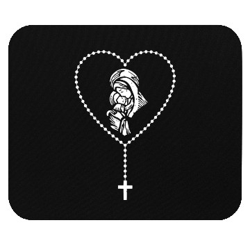 Discover Rosary Cross Virgin Mary Jesus Catholic Faith Mouse Pads
