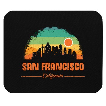 Discover San Francisco California Vintage Retro Stripe Mouse Pads