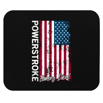 Discover Powerstroke Burning Diesel American Flag Usa Mouse Pads
