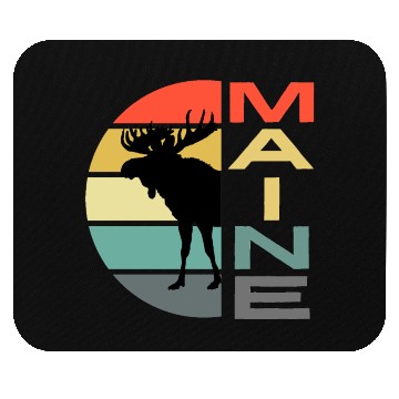 Discover Maine Moose Retro Sunset Acadia Nature Vintage Mouse Pads