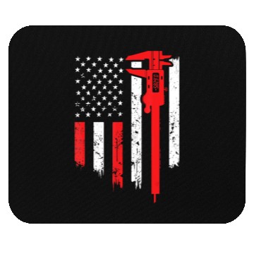 Discover Funny USA Flag CNC Mechanic Tools Machinist Gift Mouse Pads