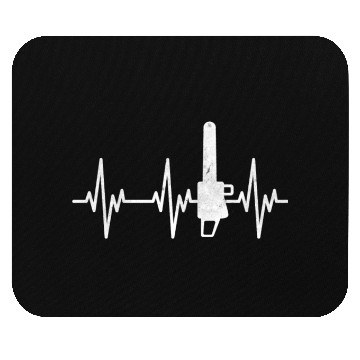 Discover Chainsaw Heartbeat Lumberjack EKG Tree Work Mouse Pads