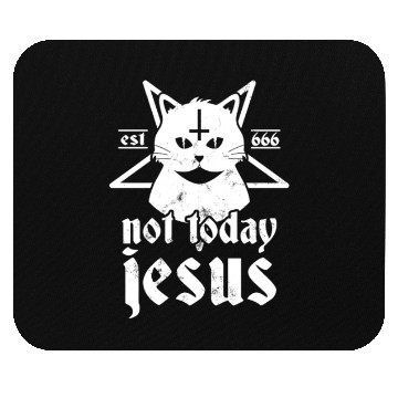 Discover Not Today Jesus Satanic Cat Pentagram 666 For Athe Mouse Pads