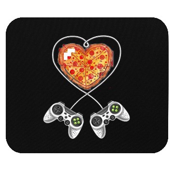 Discover Pizza Is My Video Game Controller Heart Valentines Mouse Pads