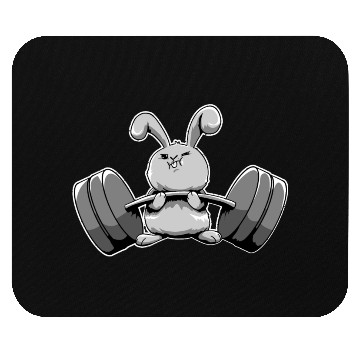 Discover Funny Rabbit Bunny Weight Lifting Gym Workout Mouse Pads