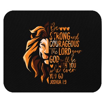 Discover Christian Bible Verse Joshua 1:9 Lion Mouse Pads