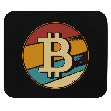 Discover Bitcoin retro sunset crypto design Mouse Pads