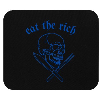 Discover Eat The Rich - Skull and Cross Knives (blue) Mouse Pads