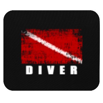 Discover Pure Mini Diver Flag - Divers and Scuba Diving Mouse Pads