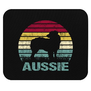 Discover Aussie Australian Shepherd Retro Silhouette Mouse Pads