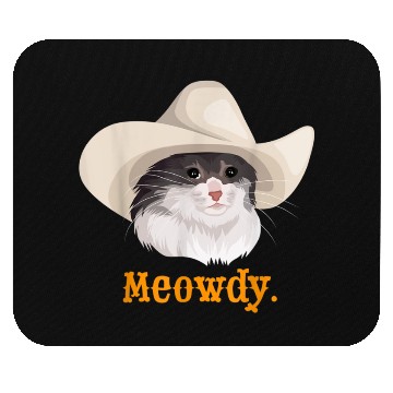Discover Meowdy Sad Cat Wearing a Cowboy Hat Meme Mouse Pads