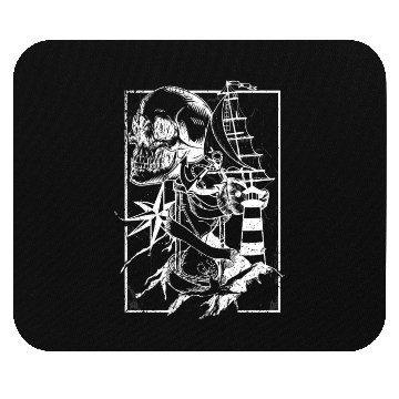 Discover Sea life ship skull anchor compass Mouse Pads