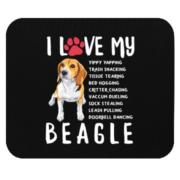 Discover I Love My Beagle Mouse Pads