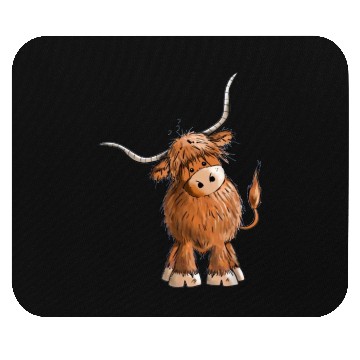 Discover Fluffy and funny scottish highland cow Mouse Pads