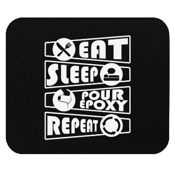 Discover Epoxy Resin Eat Sleep Repeat River Table Mouse Pads
