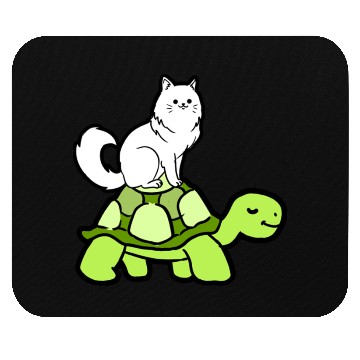Discover Cat Riding Turtle for Turtle Theme Fan Mouse Pads