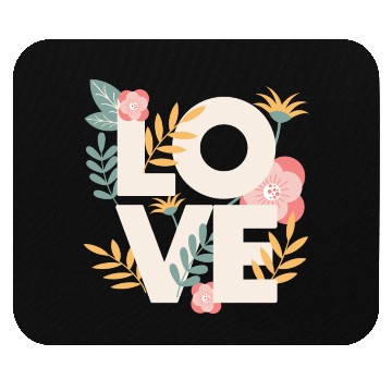 Discover Love Love Pattern Beautiful Flowers Mouse Pads