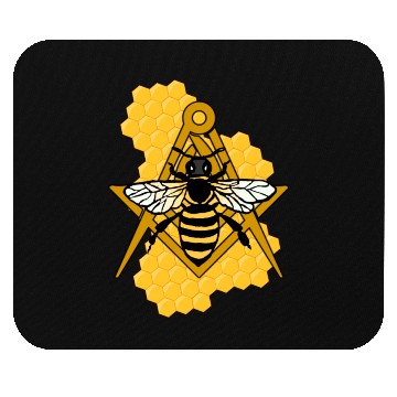 Discover Masonic Emblem with Bee and Beehive Mouse Pads