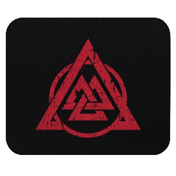 Discover norse valknut triangle circle red distressed Mouse Pads