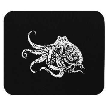 Discover octopus white Mouse Pads
