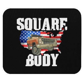 Discover Square Body - American Flag Truck Lovers Mouse Pads