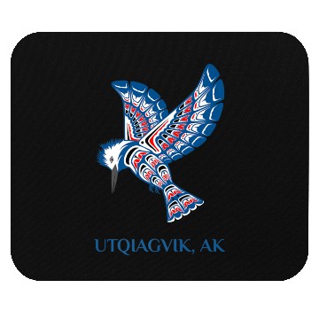 Discover Native American Utqiagvik Kingfisher Bird Alaska Mouse Pads