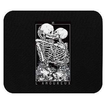 Discover Tarot Card Kissing Skeleton Love Skull Bones Mouse Pads