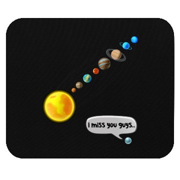 Discover Funny Pluto and Solar System Space Science Gift Mouse Pads