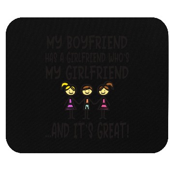 Discover Threesome Funny Throuple Polyamory Love Polygamy Mouse Pads