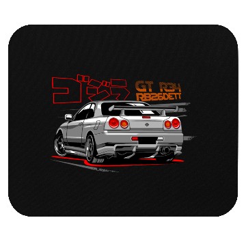 Discover Nissan GTR 34 Grey back Mouse Pads
