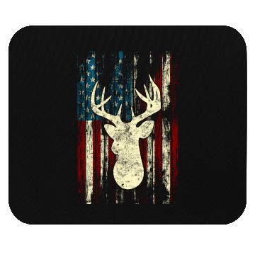 Discover Distressed Patriotic Deer Hunting American Flag Mouse Pads