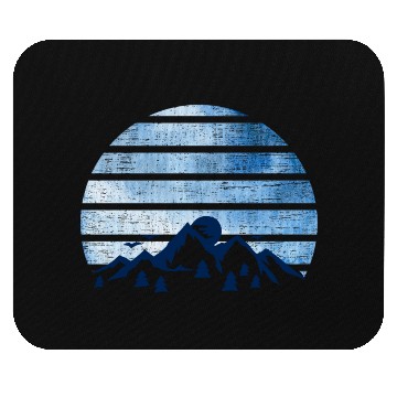 Discover blue Retro Vintage With abstract mountain Mouse Pads