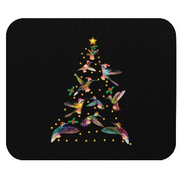 Discover Watercolor Hummingbird Christmas ree for Bird Mouse Pads