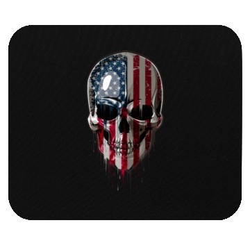 Discover Drippin Skull with US Flag Mouse Pads