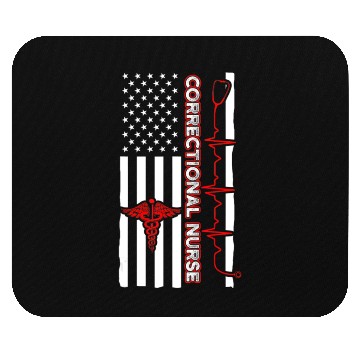 Discover Correctional Nurse USA Flag Nursing RN Mouse Pads