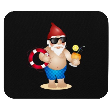 Discover Garden gnome with swimming trunks and lifebuoy Mouse Pads