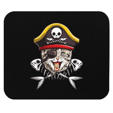 Discover Cat Pirate Jolly Roger Flag Skull Crossbones Capta Mouse Pads