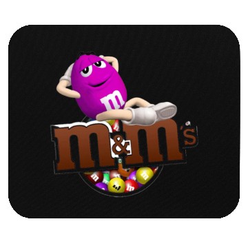 Discover Funny M&m’s man relaxing on her self Mouse Pads