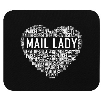 Discover Mail Lady - Heart Mouse Pads