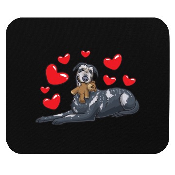 Discover Irish Wolfhound Dog With Stuffed Animal Mouse Pads