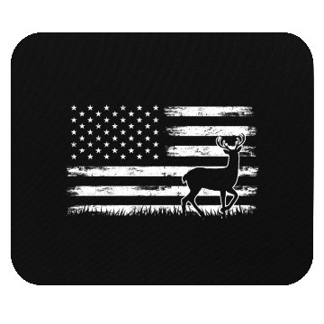 Discover Deer Hunting American Flag Mouse Pads