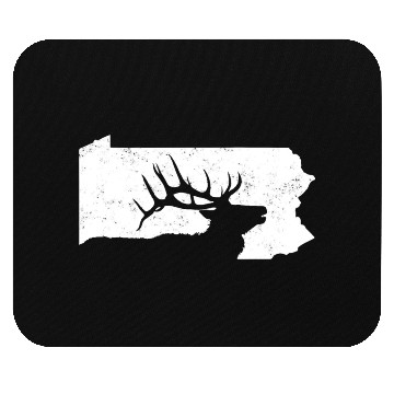 Discover Pennsylvania Elk Hunting Bull Elk PA State Shape Mouse Pads