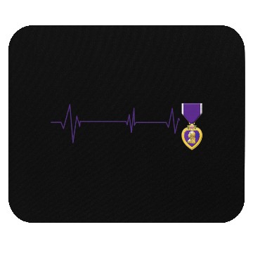Discover Heart Beats Purple Heart US Military Purple Heart Mouse Pads