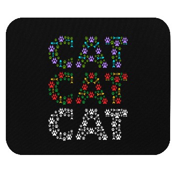 Discover Cat mom and cat dad funny cat paws and fish bone Mouse Pads