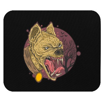 Discover wild hyena angry face head Mouse Pads